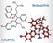 Bedaquiline antituberculosis drug molecule. It is diarylquinoline antimycobacterial medication. Structural chemical formula and