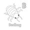 Bedbug Animal Alphabet ABC Isolated Coloring B