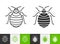 Bedbug simple animal black line insect vector icon