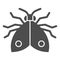 Bedbug solid icon, pests concept, chinch sign on white background, home bedbug icon in glyph style for mobile concept