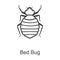 Bedbug vector icon.Line vector icon isolated on white background bedbug.