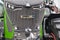 Bednary, Poland - September 25, 2021: Agroshow. Fendt brand tractor machine. Manufacturer agricultural equipment. Detail and part