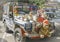 BEDOIN, FRANCE - AUGUST 3, 2016: Plush toys decoration on a jeep for tourists in Provence