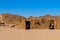 Bedouin building of palm twigs in a desert not far from Hurghada city, Egypt