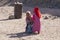 Bedouin children entertain tourists. Kids of the Sahara desert.