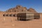 Bedouin`s desert camp, Wadi Rum desert in Jordan, Middle East