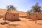 Bedouin style camping beside a huge sand dune at the Wahiba Sands desert, Oman