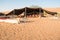 Bedouin tent in the Wahiba Sand Desert in the morning