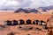 Bedouin touristic camp - panoramic aerial view