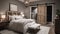 Bedroom decor, home interior design . Modern Farmhouse Industrial style