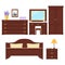 Bedroom furniture vector set