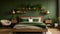 a bedroom with green walls and wooden furniture Minimalist interior Master Bedroom with Forest Green