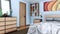 Bedroom interior with double bed 3D animation