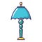 Bedroom lamp icon, cartoon style