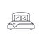 Bedroom line icon concept. Bedroom vector linear illustration, symbol, sign