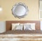 Bedroom modern silver mirror fake fur blanket