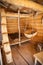 Bedroom in the old peasant log cabin