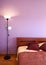 Bedroom with purple wall