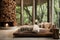 Bedroom with recycled wood elements, creating a harmonious eco-friendly space