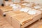 Beds  for kindergarten. Furniture for children preschoolers