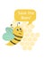 Bee with backgroung of honey combs. Vector composition with words Save the Bees. 20 May - World Bee Day concept. Illustration for