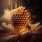 Bee-Beautiful Honeycomb, A Close Encounter with Nature\'s Sweetest Treat, generative ai.