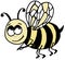 Bee, bumblebee. A beetle with a striped body and wings. A cartoon, large beetle with a yellow, bright, decorated, multicolored.