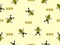 Bee cartoon character seamless pattern on yellow background.Pixel style