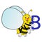 Bee Cartoon Hands Blue B Smile Yellow Black