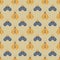 Bee and firefly seamless pattern