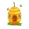 Bee hive cartoon fairy house, dwelling of honeybee