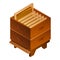 Bee hive honey frame icon, isometric style