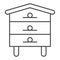 Bee hive house thin line icon, beekeeping concept, Beehive sign on white background, Hive for bees icon in outline style