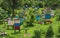 Bee hives in the apiary in the foothills of the Caucasus