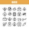 Bee And Honey Collection Elements Icons Set Vector