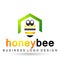 Bee honey icon logo design vector illustration Ornament, beeswax cute honey bee mascot character golden honeycomb