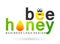 Bee honey icon logo design vector illustration Ornament, beeswax cute honey bee mascot character golden honeycomb