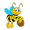 Bee with honey (isolated)