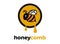 Bee and Honey logo, vector. Bee Vector Illustration. Cartoon Bee