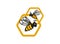 Bee and Honey logo, vector. Bee Vector Illustration. Cartoon Bee