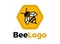 Bee and Honey logo, vector. Bee Vector Illustration. Cartoon Bee