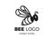 Bee and Honey logo, vector. Bee Vector Illustration. Cartoon Bee