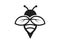 Bee and Honey logo, vector. Bee Vector Illustration. Cartoon Bee
