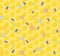 Bee on honeycomb. Seamless pattern.