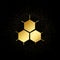 bee, honeycomb, smart gold icon. Vector illustration of golden particle background