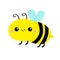 Bee icon. Bumblebee bug. Honey bee. Cute flying honeybee. Cartoon kawaii baby character. Insect collection. Greeting card. Flat