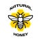 Bee icon. Natural honey package logo.