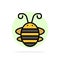 Bee Insect, Beetle, Bug, Ladybird, Ladybug Abstract Circle Background Flat color Icon