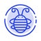 Bee Insect, Beetle, Bug, Ladybird, Ladybug Blue Dotted Line Line Icon