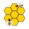 Bee isolated on the white. Honey bee sweet yellow animal.